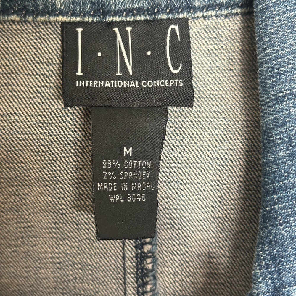 INC International Concepts Blue Denim Blazer Jacket - Picture 4 of 6